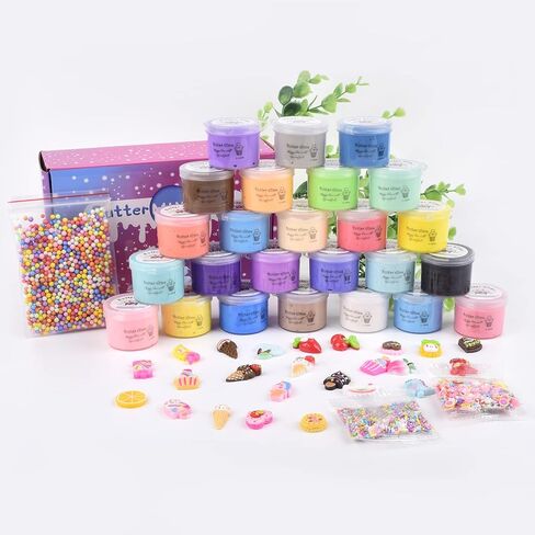 مجموعة سلايم صغيرة للأطفال مكونة من 24 قطعة، ألعاب سلايم يمكنك صنعها بنفسك، مع سلايم وحيد القرن وحورية البحر والحلوى وقوس قزح، هدايا الحفلات، هدية عيد ميلاد، قابلة للتمدد وغير لزجة، لعبة تخفيف التوتر للفتيات والفتيان in Kuwait