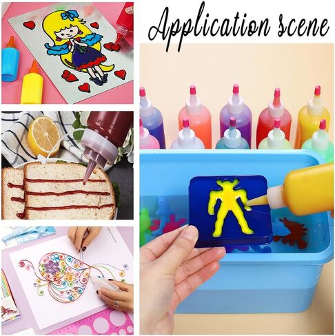 PH PandaHall 6oz 8 عبوات من زجاجات الضغط البلاستيكية مع قبعات ذات أطراف حمراء، زجاجة رش ناعمة، زجاجة فارغة قابلة لإعادة الملء لطلاء درجة الحرارة، طلاء الأكريليك، الحرف الفنية، وصلصات الغراء، صابون الأطباق، الشامبو in Kuwait