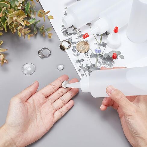 PH PandaHall 6oz 8 عبوات من زجاجات الضغط البلاستيكية مع قبعات ذات أطراف حمراء، زجاجة رش ناعمة، زجاجة فارغة قابلة لإعادة الملء لطلاء درجة الحرارة، طلاء الأكريليك، الحرف الفنية، وصلصات الغراء، صابون الأطباق، الشامبو in Kuwait