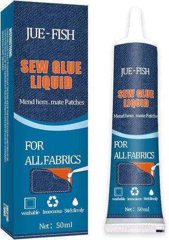 Nynelly سريع الجفاف خياطة النسيج الغراء السائل الترابط السريع تعزيز النسيج لاصق الغراء لبقع النسيج الانصهار الدائم، إصلاح سريع للملابس الجينز الفانيلا الدنيم الجلود البوليستر إصلاح الدمية in Kuwait