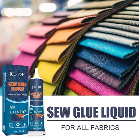 Nynelly سريع الجفاف خياطة النسيج الغراء السائل الترابط السريع تعزيز النسيج لاصق الغراء لبقع النسيج الانصهار الدائم، إصلاح سريع للملابس الجينز الفانيلا الدنيم الجلود البوليستر إصلاح الدمية in Kuwait