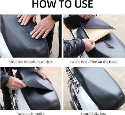 MILEQEE رقعة إصلاح جلدية كبيرة جدًا، 54 بوصة × 19.7 بوصة، شريط إصلاح جلدي ذاتي اللصق، طقم إصلاح النسيج للأثاث، والأرائك والأرائك الفينيل، ومقاعد سائق قارب السيارة، وكراسي المكتب، بني داكن in Kuwait