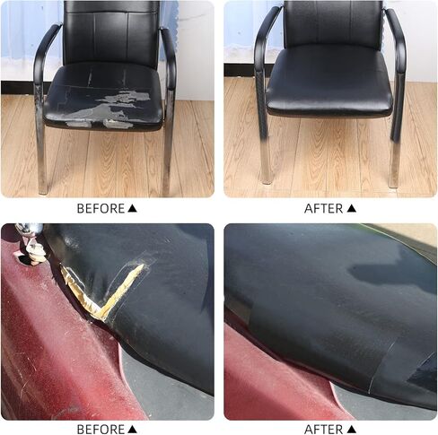 MILEQEE رقعة إصلاح جلدية كبيرة جدًا، 54 بوصة × 19.7 بوصة، شريط إصلاح جلدي ذاتي اللصق، طقم إصلاح النسيج للأثاث، والأرائك والأرائك الفينيل، ومقاعد سائق قارب السيارة، وكراسي المكتب، بني داكن in Kuwait