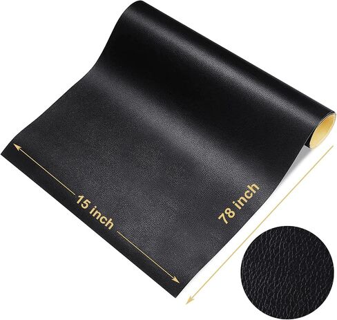 Leather Repair Tape Patch, Black, 15 x 78 inch Self-Adhesive Leather Repair Patch Cuttable for Furniture, Sofa, Seat Backrest, Car Interior, Bags, Vinyl Repair Patch Kit in Kuwait