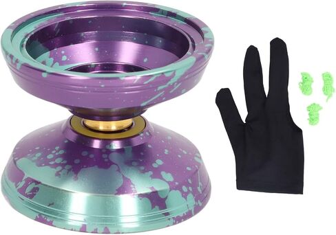 Yoyo Ball, Aluminum Alloy Unresponsive Professional Yoyo Ball Toy with String Glove for Children Adult Birthday Gift(Green) Yoyo Professional in Saudi Arabia