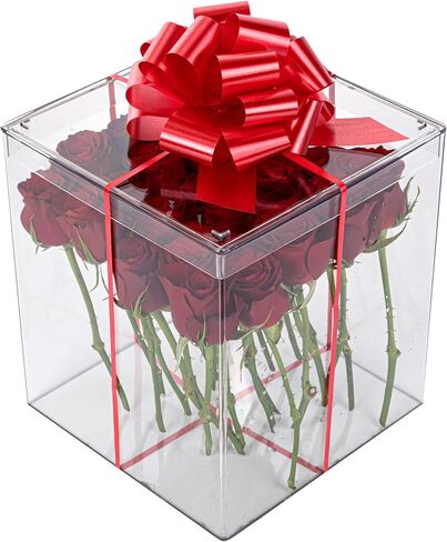 Gift Tek 5.5 Inch Ribbon Pull Bows, 10 Satin Pull Bows - 20 Loops, Instant, Red Plastic Flower Bows for Gifts, Large, Instant Bows, for Wedding Gift Baskets, Wraps - Restaurantware in Saudi Arabia