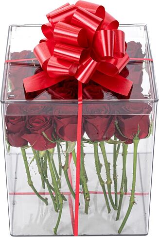 Gift Tek 5.5 Inch Ribbon Pull Bows, 10 Satin Pull Bows - 20 Loops, Instant, Red Plastic Flower Bows for Gifts, Large, Instant Bows, for Wedding Gift Baskets, Wraps - Restaurantware in Saudi Arabia
