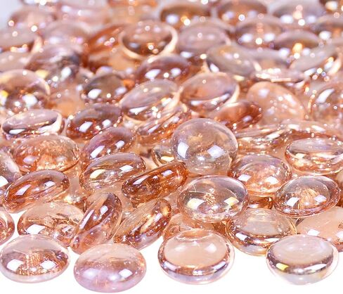 KINGOU Flat Glass Gems/Marbles/Stones/Beads for Vase Filler, Table Scatter, Games - 1 Lbs (17-19mm, Approx. 3/4")-Green in Kuwait