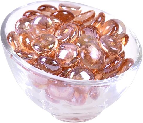KINGOU Flat Glass Gems/Marbles/Stones/Beads for Vase Filler, Table Scatter, Games - 1 Lbs (17-19mm, Approx. 3/4")-Green in Kuwait