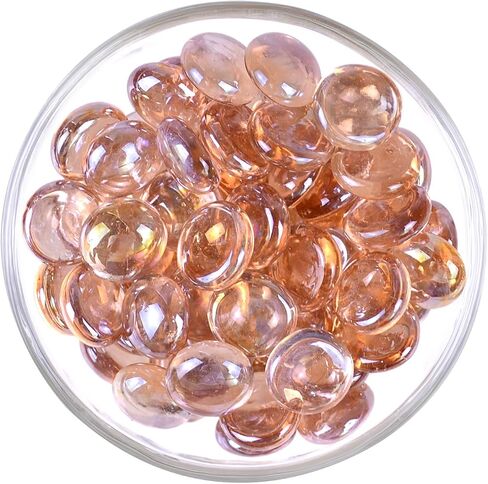 KINGOU Flat Glass Gems/Marbles/Stones/Beads for Vase Filler, Table Scatter, Games - 1 Lbs (17-19mm, Approx. 3/4")-Green in Kuwait