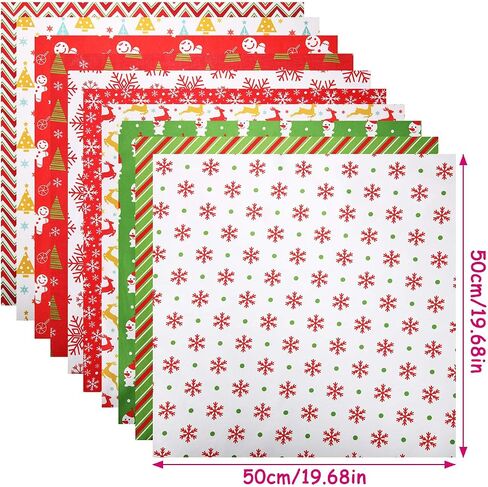 10 Pieces 50 x 50 cm/ 19.68 x 19.68 Inch Christmas Fabric Squares Quilting Fabric Patchwork Precut Fabric Christmas Snowflake Print Red Green Fabric for DIY Quilting Xmas Sewing Crafting in Saudi Arabia