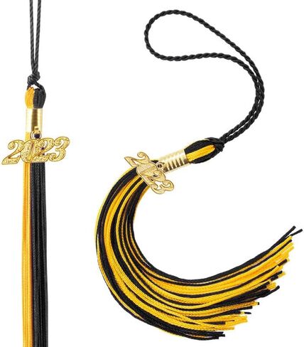 قبعة التخرج 2023 من قطعتين من الشراشيب لقبعة التخرج 2023، اكسسوارات شرابة ناعمة وحريرية لقبعات التخرج وحفلات الحفلات التذكارية 9 انش اسود / احمر / ابيض in Kuwait