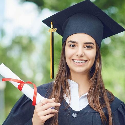 قبعة التخرج 2023 من قطعتين من الشراشيب لقبعة التخرج 2023، اكسسوارات شرابة ناعمة وحريرية لقبعات التخرج وحفلات الحفلات التذكارية 9 انش اسود / احمر / ابيض in Kuwait