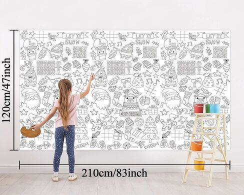 Wiooffen 47"x 82" St. Patrick's Day Giant Coloring Tablecloth Posters Activity for Kids, Huge Holiday Color-in Paper Poster Table Cover Arts and Crafts for Kids Preschool Kindergarten Classroom in Kuwait