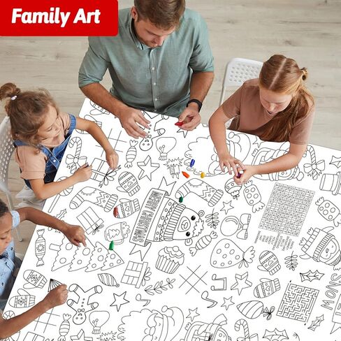 Wiooffen 47"x 82" St. Patrick's Day Giant Coloring Tablecloth Posters Activity for Kids, Huge Holiday Color-in Paper Poster Table Cover Arts and Crafts for Kids Preschool Kindergarten Classroom in Kuwait