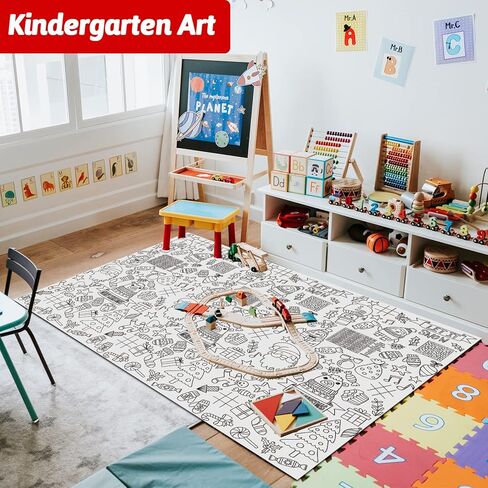 Wiooffen 47"x 82" St. Patrick's Day Giant Coloring Tablecloth Posters Activity for Kids, Huge Holiday Color-in Paper Poster Table Cover Arts and Crafts for Kids Preschool Kindergarten Classroom in Kuwait