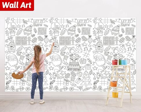 Wiooffen 47"x 82" St. Patrick's Day Giant Coloring Tablecloth Posters Activity for Kids, Huge Holiday Color-in Paper Poster Table Cover Arts and Crafts for Kids Preschool Kindergarten Classroom in Kuwait