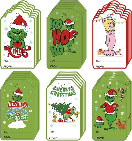Christmas Gift Tags 120 Pcs Christmas Tags Cotton String and Twine String Christmas Tags for Gifts for DIY Christmas Decoration in Kuwait