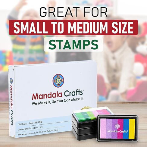 Mandala Crafts Washable Ink Pads Washable Stamp Pads - Assorted Colors Craft Ink Pad Stamp Pad Kit - Stamp Pads for Rubber Stamps Stamping Crafts 15 Sets in Saudi Arabia