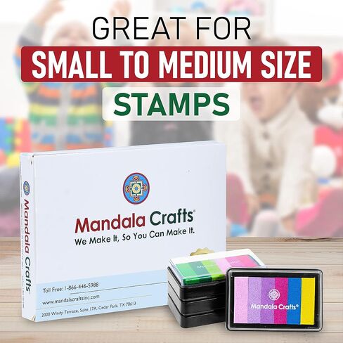 Mandala Crafts Washable Ink Pads Washable Stamp Pads - Assorted Colors Craft Ink Pad Stamp Pad Kit - Stamp Pads for Rubber Stamps Stamping Crafts 15 Sets in Saudi Arabia