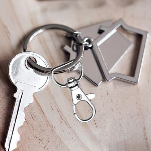 DANGLING 20PCS Swivel Clasps Lanyard Snap Hooks, Keychain Hooks Clips D Ring, Clasp Hardware Lobster Claw for Crafts and Purse (Silver, 1 inch) (C-02) in Kuwait