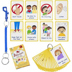 My Behaviour Cards 27 Flash Cards for Visual aid Special Ed, Speech Delay Non Verbal Children and Adults with Autism or Special Needs