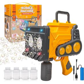 فقاعة آلة بندقية مع أضواء ترقية التلقائي آلة فقاعة الناسف مع 4 زجاجات فقاعة إعادة ملء الحل شاحنة تصميم فقاعة صانع آلة لعبة مجموعة للأطفال عيد ميلاد حفل زفاف في الهواء الطلق in Kuwait