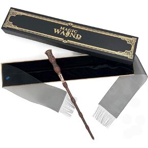 Light Up Magic Wizard Wand Witchcraft Toy with Gift Box - LED Lights and Battery Included -Halloween Sorcerer Collection Cosplay Accessories, Christmas Birthday Gifts for Kid in Kuwait