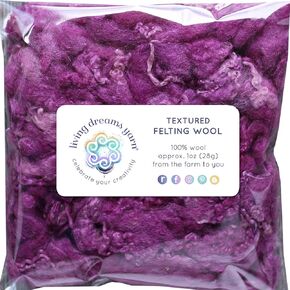 صوف محشو بنسيج منسوج. تتضمن ألياف كوريديل مشابك للتلوين بالإبرة والدوار وشعر الدمية والحرف - لون الأوركيد in Kuwait