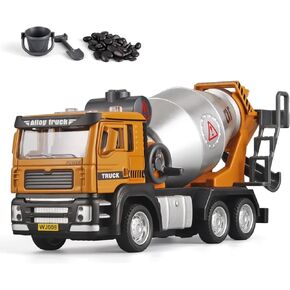 OANMYJJO Children Cement Mixer Metal DieCast Construction Toys,Toy Cement Mixer with Simulated Sound and Light,Cement Truck Toys for Boys Model,Suitable for Ages 3 and Up Cement Mixer Toy for Boys