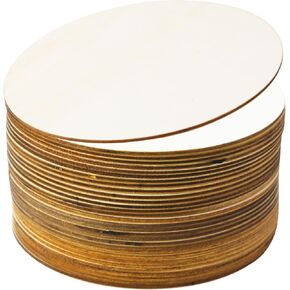 FSWCCK 30 قطعة 6 بوصة دوائر خشبية غير مكتملة دائرية فتحات خشبية للحرف اليدوية، تصميم الباب، زينة عيد الميلاد، الأكواب وديكور المنزل بنفسك in Kuwait