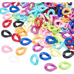 PH PandaHall 1000pc Acrylic Linking Rings 10 Rainbow Color Quick Link Connectors 13.5x10mm Small C-Clips Twist Curb Chain Connectors for Earring Necklace Making Eyeglass Purse Home Decoration in Kuwait
