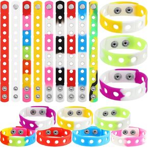 MTLEE 36 Pieces Silicone Charm Bracelet Wristbands Adjustable Cute Kids Bracelets for Boys and Girls Swimming Identify Shoe Charms Birthday Presents, 12 Colors (Stylish Color, 8 Inch) in Saudi Arabia