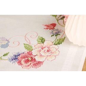 Vervaco Cross Stitch Tablecloth Kit, 32 x 32 inch, Flowers & Butterflies in Saudi Arabia