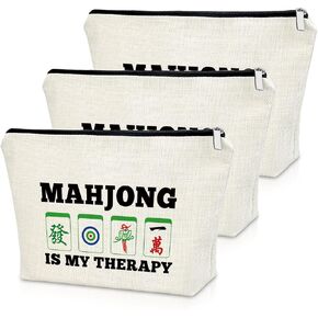 Mahjong Gift for Women Mahjong Lover Gift Makeup Bag Mahjong Player Gift Birthday Gifts for Friend Women Cosmetic Bag Mahjong Game Gifts Thanksgiving Christmas Gifts for Her Cosmetic Travel Pouch