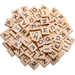Coloch 1000PCS Wood Scrabble Letters, Wood Letter Tiles A-Z Capital Letters for Crafts, Pendants, Spelling, Gift Decoration, Making Alphabet Coasters and Scrabble Crossword Game, 10 Sets in Kuwait