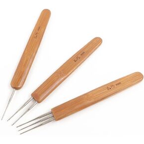 Orientdreads Dreadlock Crochet Hook Tool, Braiding Hair Dreadlocks Needle Weaving Crochet for Braid Craft 0.4 mm (1 Crochet + 2 Crochets + 3 Crochets)