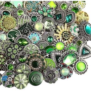 10PCs Mixed Style Rhinestones Snaps Jewelry Charms Ginger Buttons 18/20mm for Interchangeable Snaps Jewelry Making Women DIY Bracelets Necklaces Rings Brooch Accessories(Multi-Color)