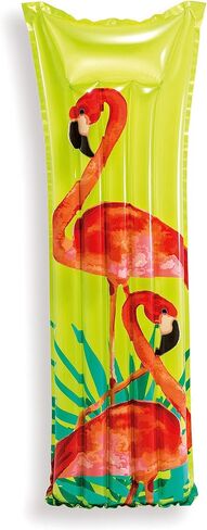 INTEX Inflatable Floating Fashion Mat: Durable Vinyl – 2 Air Chambers – 220lb Weight Capacity – Style May Vary – One Mat in Saudi Arabia
