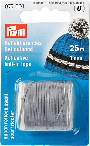 Prym Reflective Knit-in Thread 1mm (25mtr), Polyester Blend, Multi-Colour, 9.5 x 6 x 3 cm in Saudi Arabia