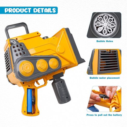 فقاعة آلة بندقية مع أضواء ترقية التلقائي آلة فقاعة الناسف مع 4 زجاجات فقاعة إعادة ملء الحل شاحنة تصميم فقاعة صانع آلة لعبة مجموعة للأطفال عيد ميلاد حفل زفاف في الهواء الطلق in Kuwait