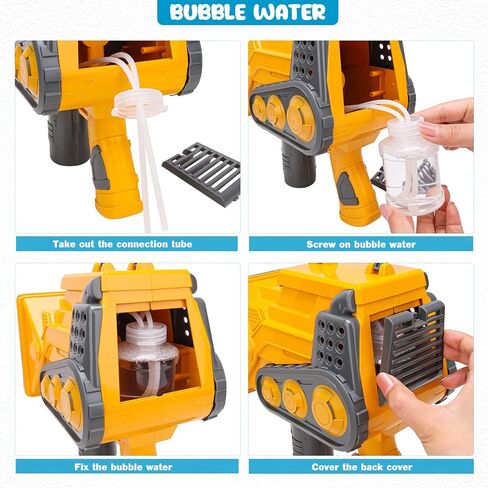 فقاعة آلة بندقية مع أضواء ترقية التلقائي آلة فقاعة الناسف مع 4 زجاجات فقاعة إعادة ملء الحل شاحنة تصميم فقاعة صانع آلة لعبة مجموعة للأطفال عيد ميلاد حفل زفاف في الهواء الطلق in Kuwait