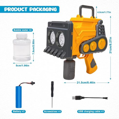 فقاعة آلة بندقية مع أضواء ترقية التلقائي آلة فقاعة الناسف مع 4 زجاجات فقاعة إعادة ملء الحل شاحنة تصميم فقاعة صانع آلة لعبة مجموعة للأطفال عيد ميلاد حفل زفاف في الهواء الطلق in Kuwait