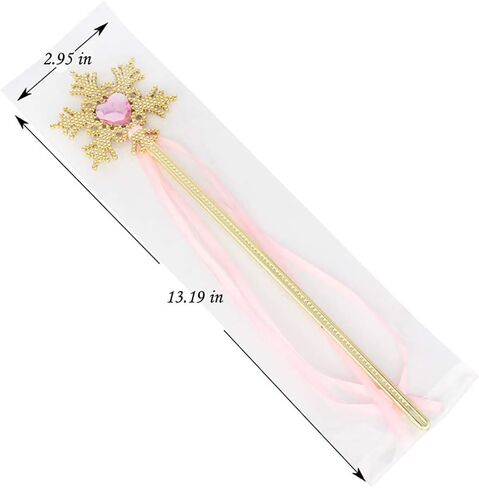 Tvoip 5Pcs Princess Wand Cute Snowflake Magic Wand Costume Wand Magic Wand for Girls Halloween Day Party 13 Inches Gold in Saudi Arabia