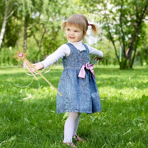 Tvoip 5Pcs Princess Wand Cute Snowflake Magic Wand Costume Wand Magic Wand for Girls Halloween Day Party 13 Inches Gold in Saudi Arabia