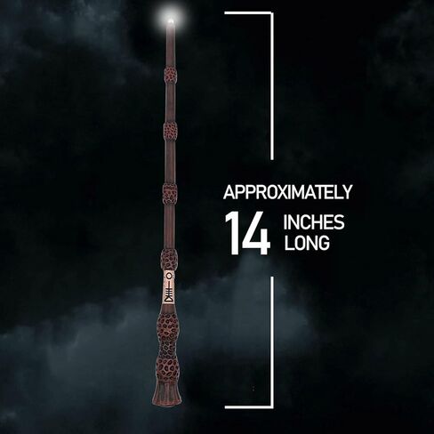 Light Up Magic Wizard Wand Witchcraft Toy with Gift Box - LED Lights and Battery Included -Halloween Sorcerer Collection Cosplay Accessories, Christmas Birthday Gifts for Kid in Kuwait