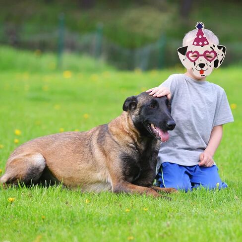 Tudona 24 Packs Dog Birthday Masks Party Favors for Kids-Dog Puppy Theme Birthday Party Supplies Puppy Cosplay Mask Paper Mask Baby ShowerPhoto Booth Prop Decoration(12 Styles) in Kuwait