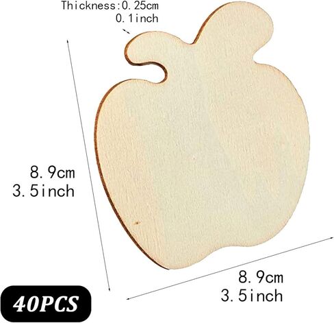 40 قطعة من خشب أبل شكل اصنعها بنفسك قصاصات لعيد الميلاد قطع خشبي غير مكتمل DIY هدية العلامات فارغة خشب أبل لكتابة الرسم البيروغرافي DIY لوازم الحرف المنزلية in Kuwait