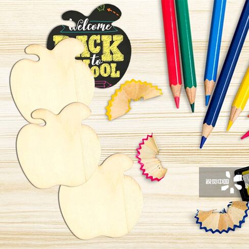 40 قطعة من خشب أبل شكل اصنعها بنفسك قصاصات لعيد الميلاد قطع خشبي غير مكتمل DIY هدية العلامات فارغة خشب أبل لكتابة الرسم البيروغرافي DIY لوازم الحرف المنزلية in Kuwait