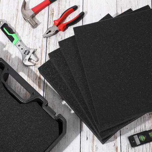 kymqlyw 2 Pieces Polyurethane Foam Sheet 15.8 x 11.8 x 1 Inch Cuttable Polyurethane Foam Pads Craft Foam Black Tool Box Foam Insert for Toolbox Camera Storage and Crafts(15.8 x 11.8 x 1 Inch) in Kuwait